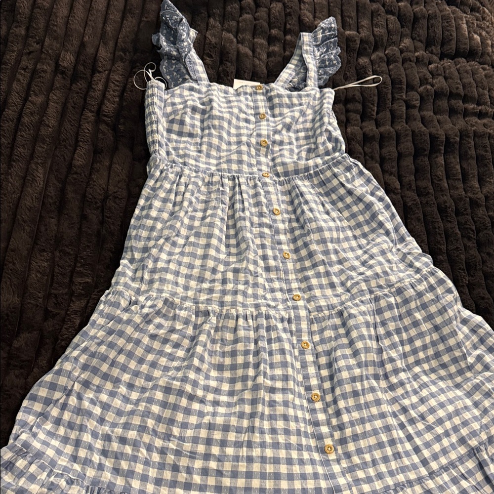 Shabby Chic Blue and White Gingham Dress
